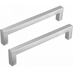 Lot de 2 Poignee de Meuble Cuisine Entraxe 128mm Poign&eacute;es Meuble Cuisine Inox Poign&eacute;e Cuisine Argent&eacute; Poign&eacute;es Placard Cuisine Nic