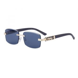 SHARPHY Lunettes de soleil homme m&eacute;tal mode polaris&eacute; verres sans bord l&eacute;opard noir conduite sport cool