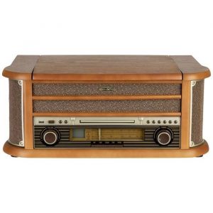 Reflexion HIF2002 Cha&icirc;ne st&eacute;r&eacute;o r&eacute;tro FM CD Cassette Lecteur de disque USB Bo&icirc;tier en bois v&eacute;ritable fonction enr