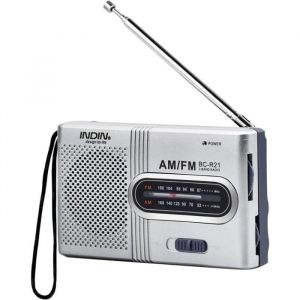 Radio portable petite radio argent FM/AM (MW) bouton de réglage extra large mini radio avec haut-parleur intégré fonctionn