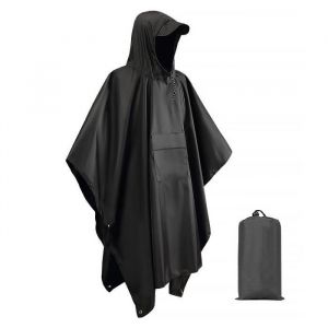 Imperm&eacute;able multifonctionnel 3 en 1 Cyclisme cape de pluie lext&eacute;rieur manteau de pluie Randonnee poncho de pluie Noir