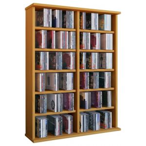 RONUL tour rangement bibliothèque CD-DVD 300 CD sans portes hêtre