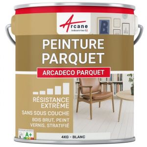 Peinture parquet bois peint stratifi&eacute; vernis : ARCAD&Eacute;CO PARQUET  4 kg - Blanc