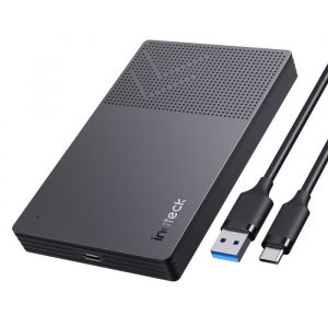 Inateck USB 3.2 Gen 2 Boîtier pour Disque Dur, pour 2.5 Pouces SSD et HDD, Jusqu'à 6Gbps, avec UASP