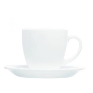 Tasse et sous-tasse - Luminarc - Carine - 22 cl - Opale - Vendu par 6