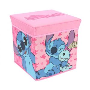 Pouf Coffre de rangement à  jouets Lilo & Stitch chambre fille enfant Disney banc et malle Box