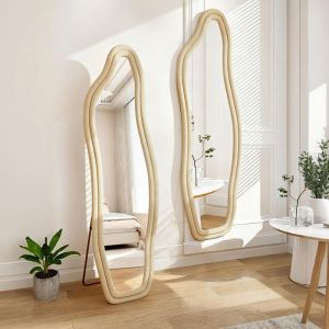 Miroir sur Pied 160x50 cm Miroir plein pied &agrave; Poser au Sol Pour Salon Entr&eacute;e Chambre Dor&eacute;