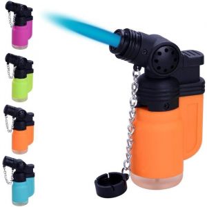 Briquet Tempête Chalumeau Torche Prof - Rechargeable gaz - Réglable- Couleur aléatoire
