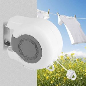 Corde À Linge Rétractable Pour Extérieur2 Fils Séchoir De Jardin Extensible Étendoir À Linge Séchoir Mural Rétractable Ligne Rétr