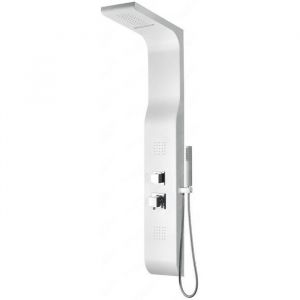 Colonne de douche hydromassante - Idralite - Mod. Marmore - ABS blanc - Mitigeur mécanique - 140 cm