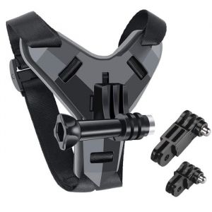 StabilisateurSangle de fixation pour casque de moto pour Gopro Hero 9 8 7 6 5 4 3 Yi Action - Type Black with mount
