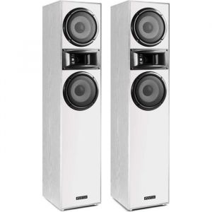 Fenton SHF700W Enceinte hifi colonne - Blanc, puissance de 400 Wmax, woofer 2 x 6,5 pouces, technologie 3 voies, borniers à vis