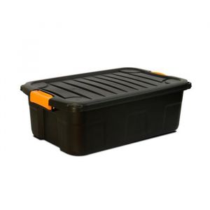 Bo&icirc;te de rangement en plastique avec couvercle &agrave; clipser 30 L - Longueur 60 x Profondeur 39 x Hauteur 20 cm