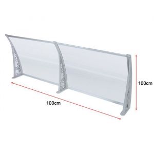 OOBEST® 100*100 cm auvent accesoire de marquise de porte de garage polycarbonate