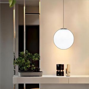 WOTTES LED Moderne Lustre Suspension Lampe Verre en forme de boule Luminaire Suspension Boule Verre Vec Du Métal (15CM1PCS)