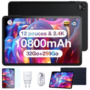 Tablette tactile DOOGEE T20 Ultra 12 pouces IPS 2.4K Hi-Res Battery 10800mAh/7.6mm ultra-thin32(12+20Go)+256GoAndroid 13-Noir