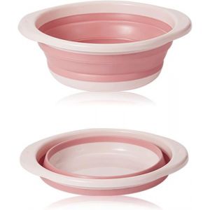 Bassine Retractable Bol Pliable Portable Peu encombrant pour Laver Les légumes la Vaisselle sous-vêtement (Rose)