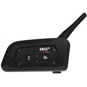 Intercom Moto EJEAS V6-1200 Pro 2019 Nouvelle version Casque de moto BT Sans fil 1200M pour 6 Motards/Amateurs de ski/Cyclisme