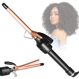 Fer &Agrave; Friser Fin Fer &Agrave; Boucler Ultra-Fin 9Mm En C&eacute;ramique Avec La Temp&eacute;rature R&eacute;glable (80 ℃ -230 ℃) Petites Boucleur