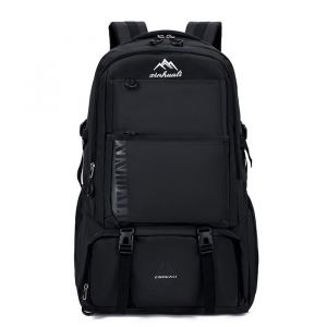 Grand sac à dos 40L – Rando camping pêche – Bretelles confort zip sécurisé doublure polyester solide Noir