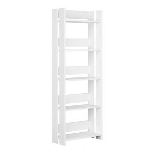 Etagère murale bibliothèque coloris Blanc - longueur 57 x profondeur 25 x hauteur 155 cm