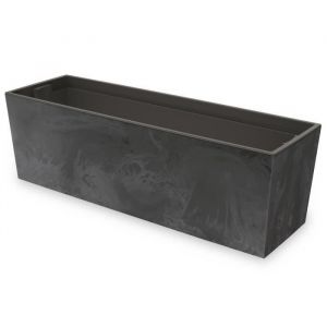 Boîte a fleurs 77 cm bac de balcon pot de fleur plastique Beton Structure anthracite Couleur intérieur - extérieur