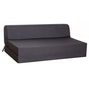 Chauffeuse convertible 2 places en mousse Anthracite - Terre de Nuit