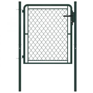 Portillon de jardin en acier - VIDAXL - 100x150 cm - Vert - Battant - Double battant - Manuelle - Maille 5x5 cm