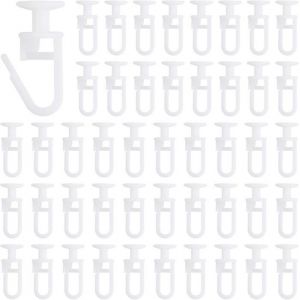 100 Pi&egrave;ces Crochets de Rideaux en PlastiqueGlisseur pour Rail RideauGlisseurs de Rideau pour Rail &agrave; RideauxCrochet Rideau Rail