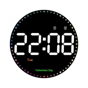 Horloge murale horloge lectronique affichage LED horloge murale grande police thermomtre calendrier perptuel