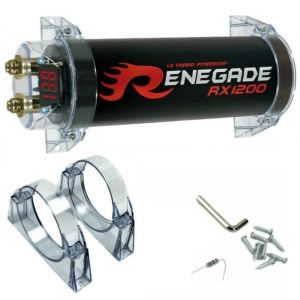 RENEGADE RX1200 power cap condensateur audio 12 farad pour systèmes jusquà 1200 watts rms 1 2 3 4 5 10 voiture spl noir 1 pièce