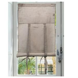 Autrefois Rideau enrouleur et brise bise 80 x 160 cm Lin Jules Lin brodé Voilage Broderie Style Charme Petit Rideau Fin