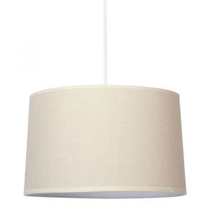 Suspension cylindrique - OSTARIA - 35 cm - Beige - Tissu - Design contemporain