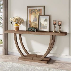 Tribesigns Table Console - 140 x 30 x 80 cm - Industrielle Style - Table Canapé - Marron