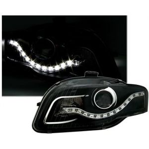 2 FEUX PHARE AVANT LED POUR AUDI A4 B7 DE 11/2004 A 11/2007 A FOND NOIR
