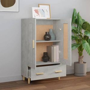 Bon plan Buffet bahut vaisselier - JILI HOT - Buffet haut Gris béton 70x31x115cm - Bois dingénierie - commode Salon/Cuisine