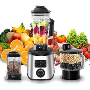 Blender Mixeur 3-en-1 blender Professionnel à smoothie 900W Electric Blender3 appareils 1 base intelligente 2.5L 1.5Ll &