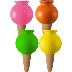 Lot de 4 dispositifs darrosage automatique pour plantes avec embouts en argile boule conique darrosage pour plantes
