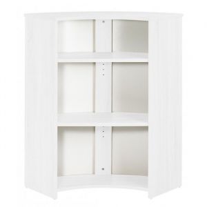 Meuble Comptoir Bar 96 cm Blanc 3 Niches - Manhattan 508 - L 96.7 x l 44.9 x H 104.8 cm