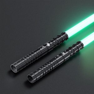 Sabre Laser Enfants et Adultes - Lightsaber Lot de 2Épée Lumineuse Rechargeable Lumineux Premium avec Manche en Métal Noir