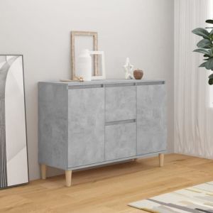 303Magasin•)EnfiladeBahutBuffet Bas ContemporainMeuble de salle à manger - Gris béton 1035x35x70 cm Vaisselier Aggloméré VENTE M
