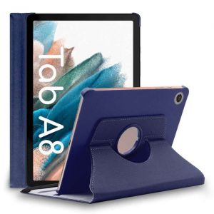 Coque - ebestStar - Samsung Galaxy Tab A8 10.5 (2021) SM-X200 - &Eacute;tui Housse Support Rotatif 360 PU Cuir - Bleu Fonc&eacute;