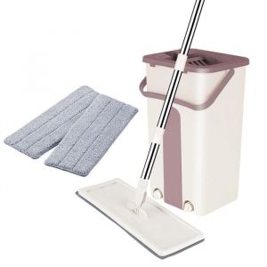 HUOLE. Kit Balai Serpill&egrave;re Seau Essoreur Balai Microfibre Plat Seau Double Compartiment