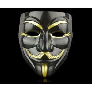 Masque Anonymous Noir pour Enfants et Adultes pour Vendetta Masque Anonyme de Hacker Qualit&eacute; Premium Plastique Rigide
