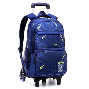 Cartable a Roulette Garcon Adolescents Cartable à Roulettes Sac à Dos à Roulettes Bagages Enfants Sac de Voyage 6 roues Bleu