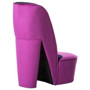 Fauteuils - OMABETA - Chaise en forme de chaussure à talon haut - Velours Violet - Design Contemporain - 1 place