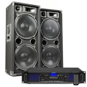 Kit Sono DJ - FENTON - MAX212 - 2800W - Bluetooth - Enceintes avec woofers de 12 pouces