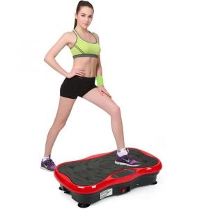 Plateforme vibrante oscillante - Fitness - Noir et Rouge - 99 niveaux - 53 x 35 x 12 cm
