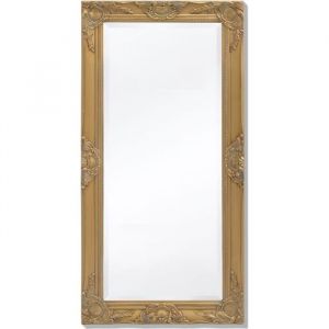 Miroir mural rectangulaire Doré 140 x 50 cm Style baroque Doré☀66349