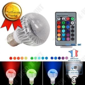 Ampoule LED - TD&reg; - E27 - 3W - T&eacute;l&eacute;commande sans fil - 16 couleurs RGB